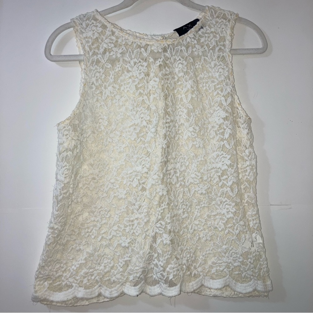 AX Paris Lace Sleeveless Blouse - Cream Size 14
